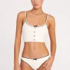 ABBY SWIM TOP  IVORY BLACK