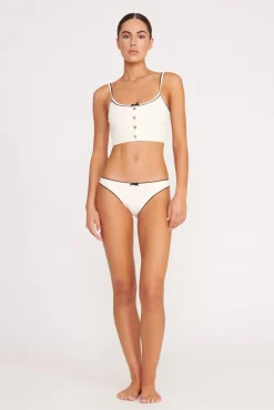 ABBY SWIM TOP  IVORY BLACK