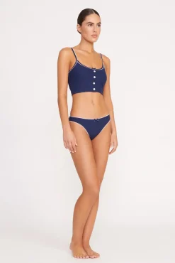 ABBY SWIM TOP  NAVY WHITE