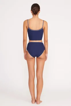 ABBY SWIM TOP  NAVY WHITE