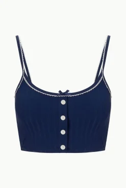 ABBY SWIM TOP  NAVY WHITE