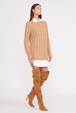 ALDRIN DRESS  CAMEL WHITE