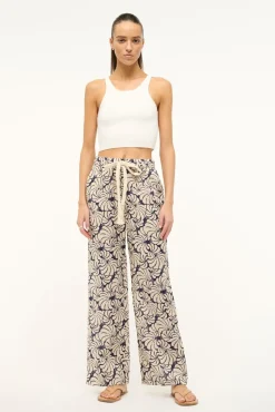 ALIZE PANT  NAVY SCALLOP BLOCK PRINT
