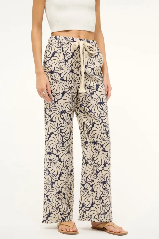 ALIZE PANT  NAVY SCALLOP BLOCK PRINT