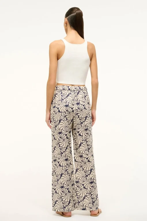 ALIZE PANT  NAVY SCALLOP BLOCK PRINT