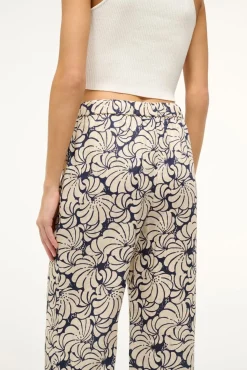 ALIZE PANT  NAVY SCALLOP BLOCK PRINT