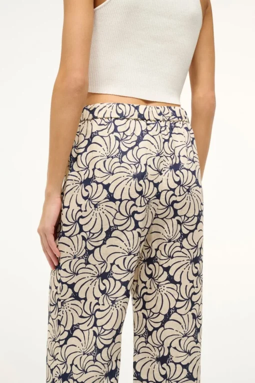 ALIZE PANT  NAVY SCALLOP BLOCK PRINT