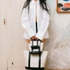 ALLORA MICRO TOTE  CREAM BLACK