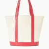 ALLORA TOTE  CREAM RED ROSE