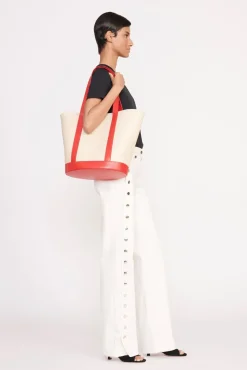 ALLORA TOTE  CREAM RED ROSE