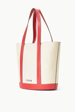ALLORA TOTE  CREAM RED ROSE