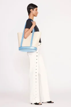 ALLORA TOTE  CREAM STAUD BLUE