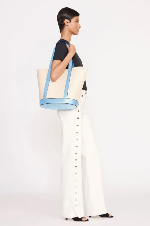 ALLORA TOTE  CREAM STAUD BLUE