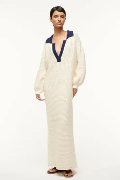 ALTEA DRESS  IVORY NAVY