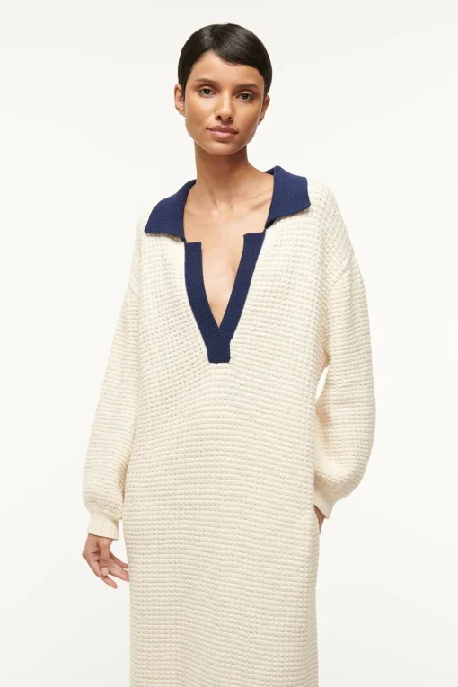 ALTEA DRESS  IVORY NAVY