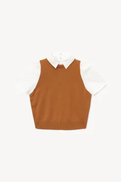 ARYA TOP  TAN WHITE
