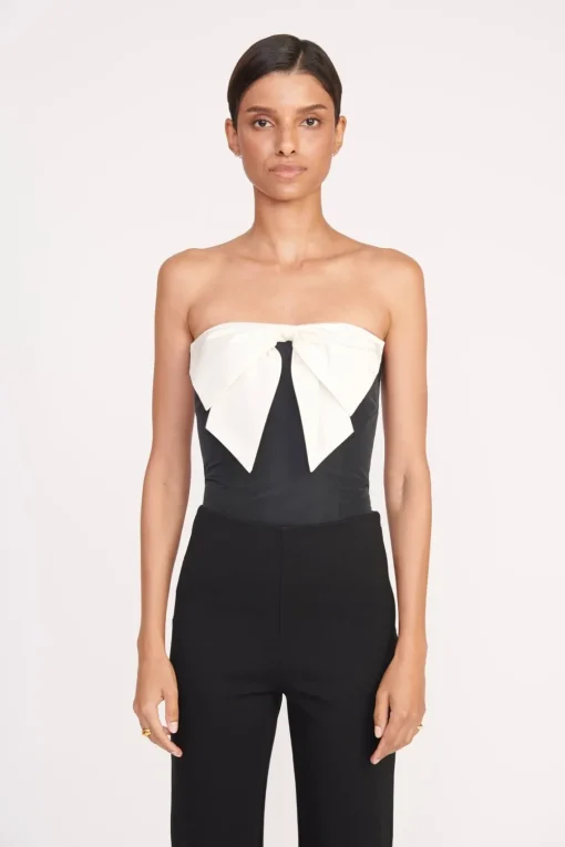 ATTICUS TOP  BLACK IVORY