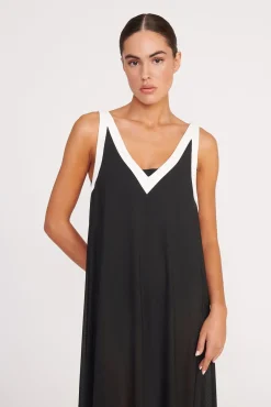 AVELINE COVERUP DRESS  BLACK WHITE
