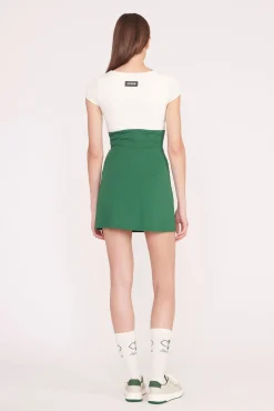 BACKSPIN DRESS  COURT GREEN IVORY
