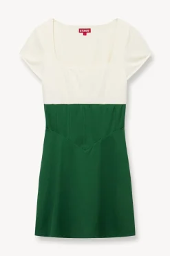 BACKSPIN DRESS  COURT GREEN IVORY