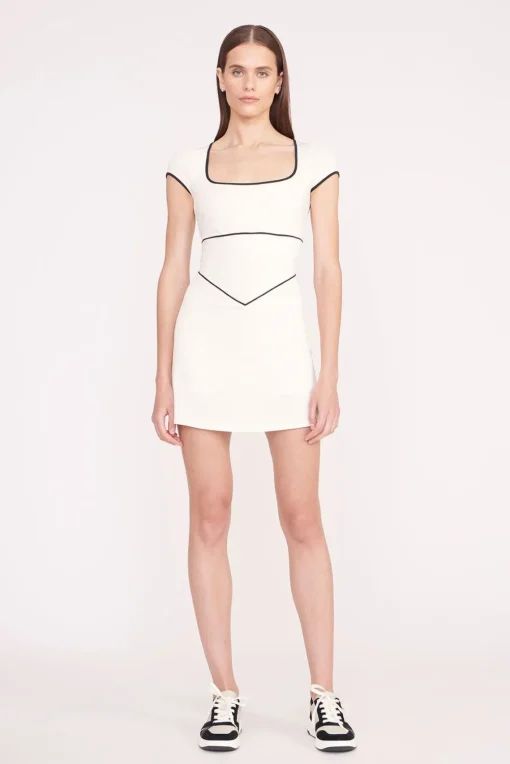 BACKSPIN DRESS  IVORY BLACK
