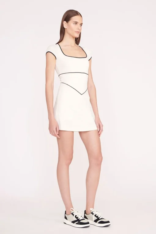 BACKSPIN DRESS  IVORY BLACK