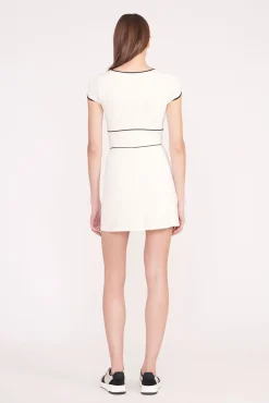 BACKSPIN DRESS  IVORY BLACK