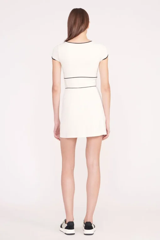 BACKSPIN DRESS  IVORY BLACK