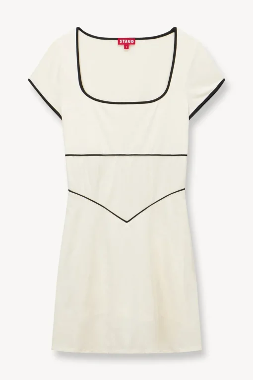 BACKSPIN DRESS  IVORY BLACK