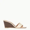 BILLIE WEDGE  CREAM WOOD