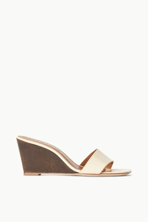 BILLIE WEDGE  CREAM WOOD