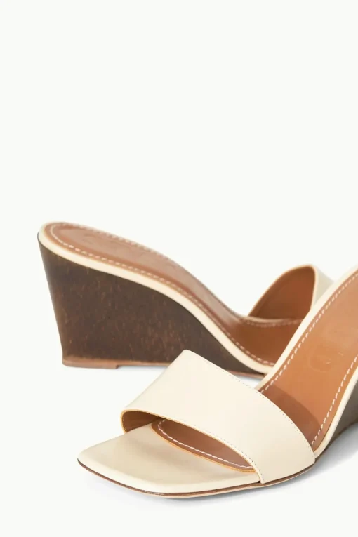 BILLIE WEDGE  CREAM WOOD