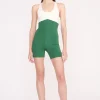 BOUNCE SHORT UNITARD  COURT GREEN IVORY