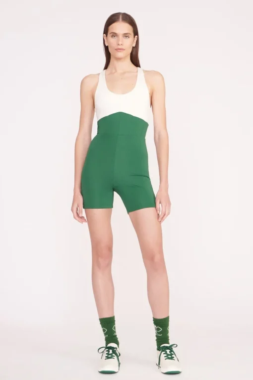 BOUNCE SHORT UNITARD  COURT GREEN IVORY