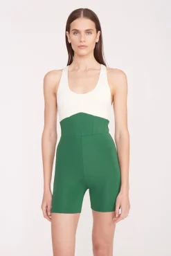 BOUNCE SHORT UNITARD  COURT GREEN IVORY