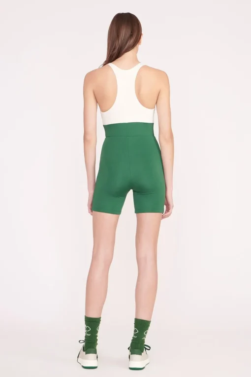 BOUNCE SHORT UNITARD  COURT GREEN IVORY