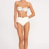 BRENTON HIGH RISE BIKINI BOTTOM  IVORY BLACK