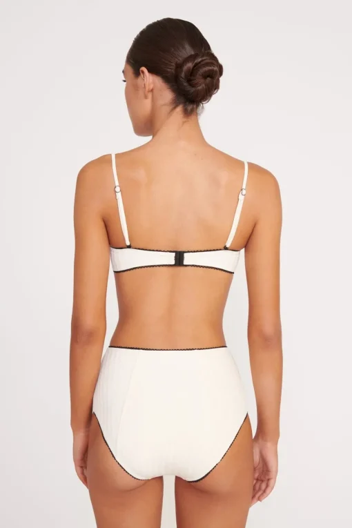 BRENTON HIGH RISE BIKINI BOTTOM  IVORY BLACK