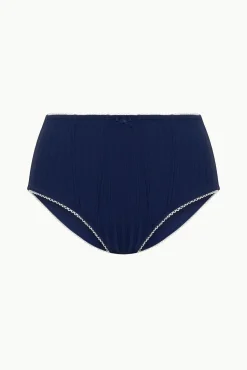 BRENTON HIGH RISE BIKINI BOTTOM  NAVY WHITE
