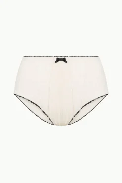 BRENTON HIGH RISE BIKINI BOTTOM  IVORY BLACK