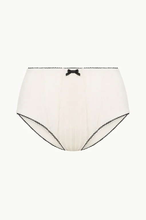 BRENTON HIGH RISE BIKINI BOTTOM  IVORY BLACK