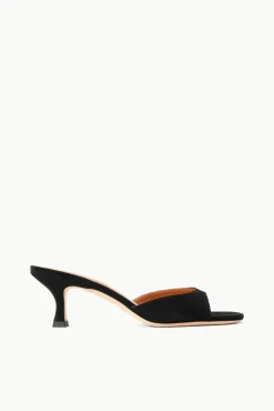 BRIGITTE MULE  BLACK SUEDE
