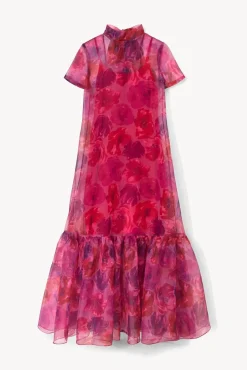 CALLUNA DRESS  MAGENTA PAINTED FLORAL