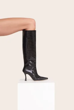 CAMI BOOT  BLACK CROC EMBOSSED