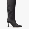 CAMI BOOT  BLACK SATIN