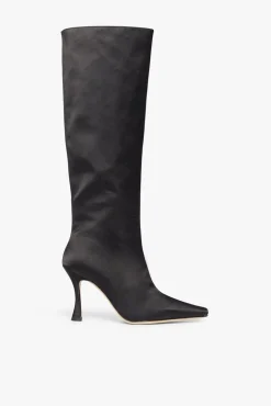 CAMI BOOT  BLACK SATIN