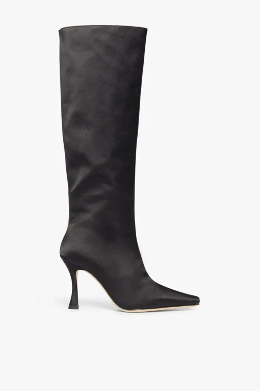 CAMI BOOT  BLACK SATIN