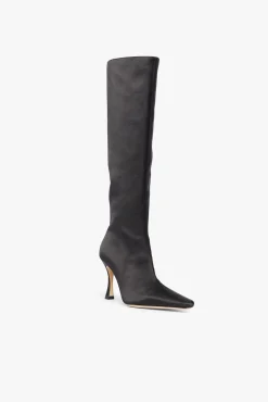 CAMI BOOT  BLACK SATIN