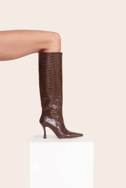 CAMI BOOT  ESPRESSO CROC EMBOSSED