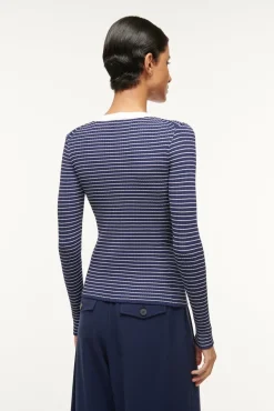 CARGO SWEATER  NAVY MICRO STRIPE
